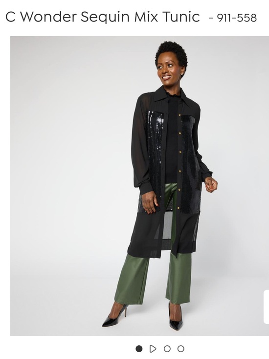 C. Wonder Jackets & Blazers - C. Wonder Black Sequin-Front Long Tunic Jacket
